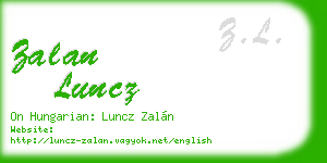 zalan luncz business card